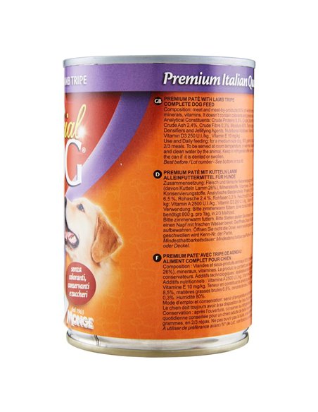 Paté Per Cani Con Trippa Di Agnello