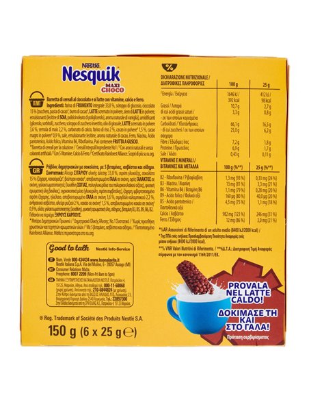 Barrette Nesquik Maxi Choco