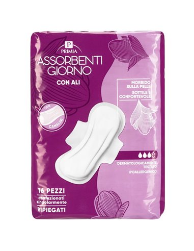 Assorbenti giorno ripiegati con ali