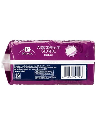 Assorbenti giorno ripiegati con ali