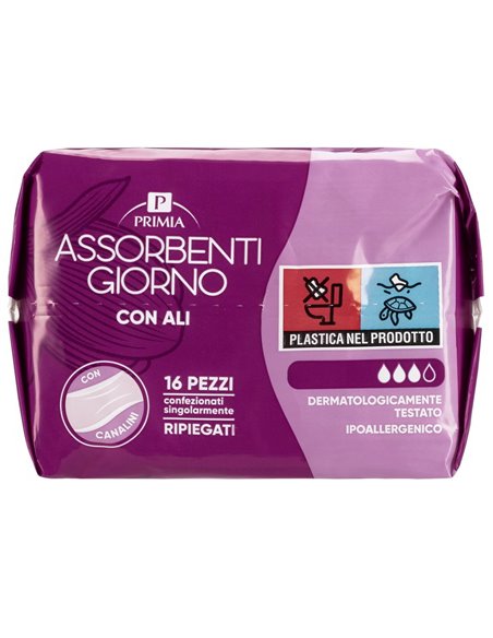 Assorbenti giorno ripiegati con ali