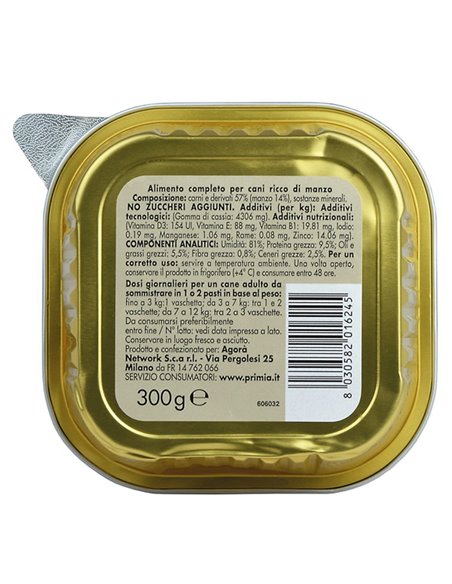 Paté Per Cani Con Manzo