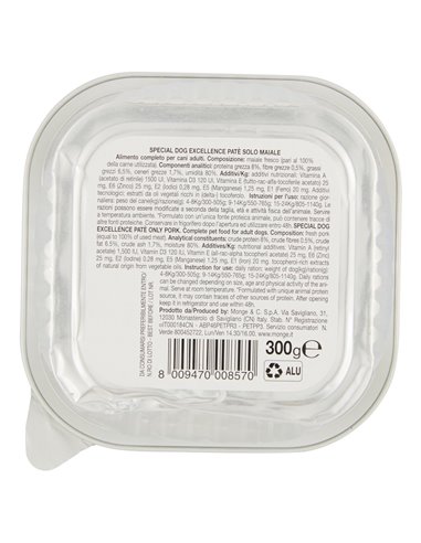 Paté Per Cani Adult Monoprotein Solo Maiale