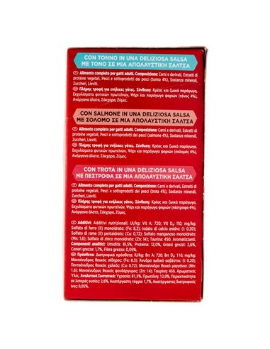 Alimento Per Gatti Con Tonno, Con Salmone, Con Trota