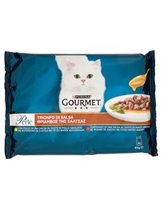 Trionfo Di Salsa Per Gatti Con Pollo, Con Manzo