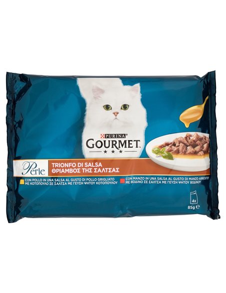 Trionfo Di Salsa Per Gatti Con Pollo, Con Manzo