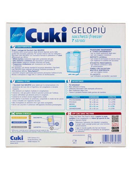 Sacchetti Freezer Gelopiù Grandi 29 X 42