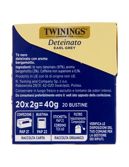 Twinings DeTea Earl Grey Deteinato