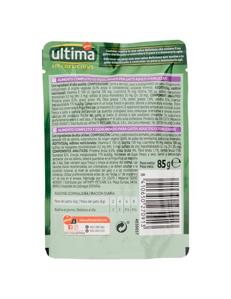 Alimento Per Gatti Sterilizzati Con Salmone