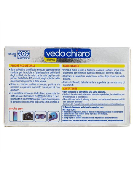 Vedo Chiaro Salviettine umidificate per occhiali
