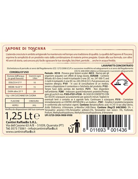 LAVAPIATTI CONCENTRATO 16% DI ATTIVO LIMONE ANTIODORE ALTO POTERE SGRASSANTE