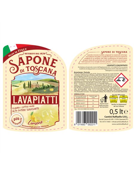 LAVAPIATTI CONCENTRATO 20% DI ATTIVO LIMONE ELIMINA CATTIVI ODORI ALTO POTERE SGRASSANTE