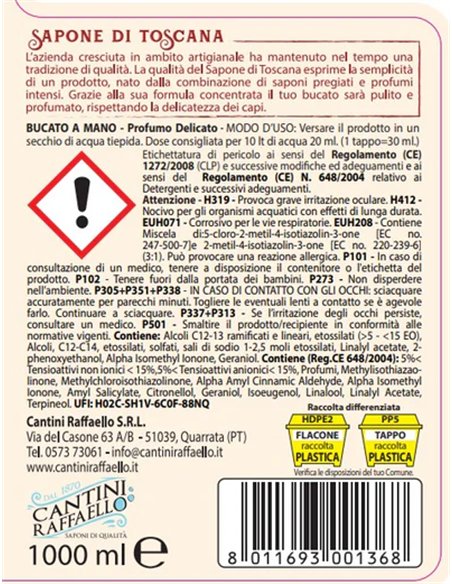 DETERSIVO LIQUIDO BUCATO A MANO CONCENTRATO CAPI DELICATI E BABY 50 LAVAGGI
