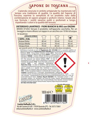 DETERSIVO LIQUIDO BUCATO LAVATRICE FIORI BIANCHI E IRIS 40 LAVAGGI