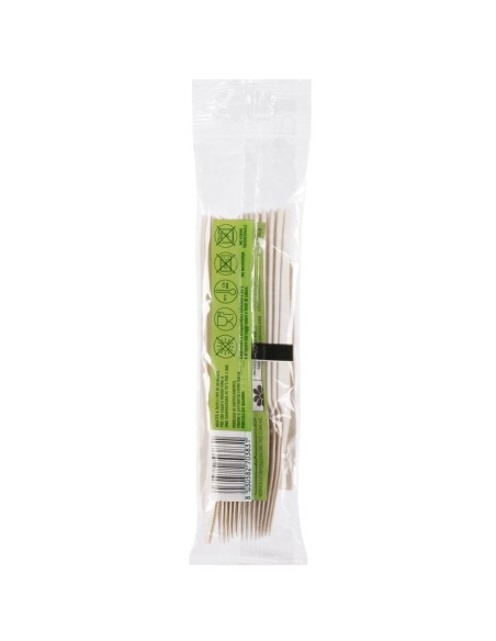 Coltelli compostabili Via Verde Eco, retro della confezione con codice a barre e avvertenze d'uso