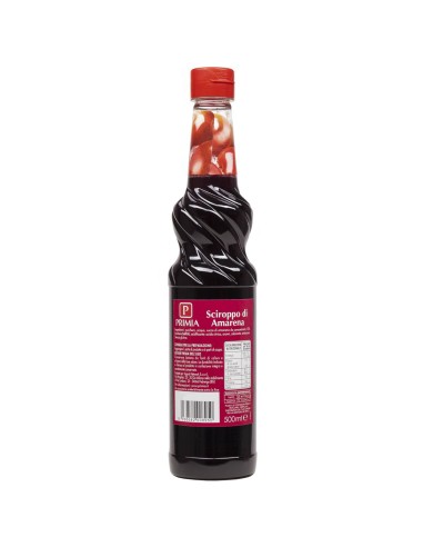 Sciroppo Amarena Primia 500 ml - retro con ingredienti