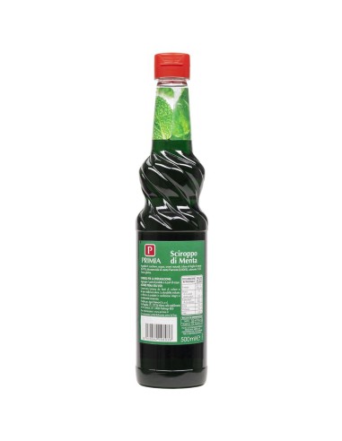 Minzsirup Primia 500 ml - Rückseite mit Zutaten