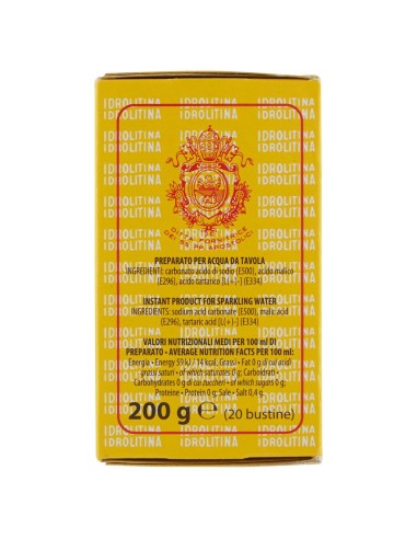 Idrolitina 20 sachets 200 g, côté avec ingrédients et valeurs nutritionnelles