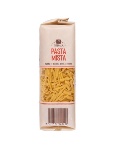 Pasta Mista 500 g Primia, fondo con codice a barre