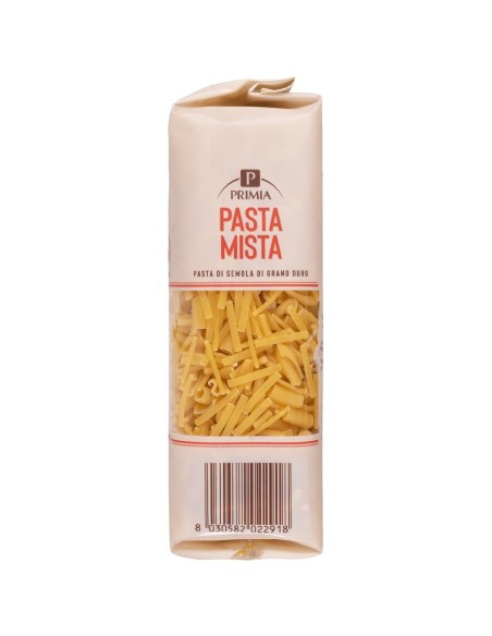 Pasta Mista 500 g Primia, fondo con codice a barre
