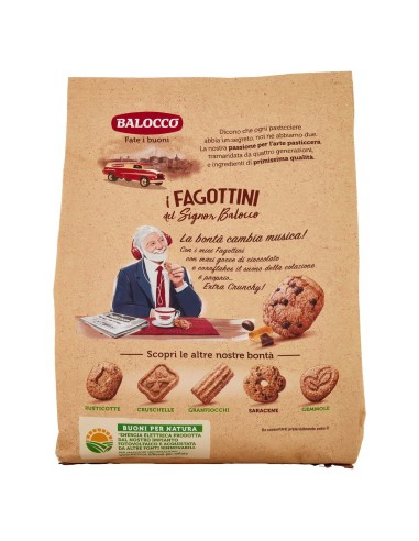 Biscotti Fagottini con Cornflakes e Gocce di Cioccolato 700 g Balocco, retro