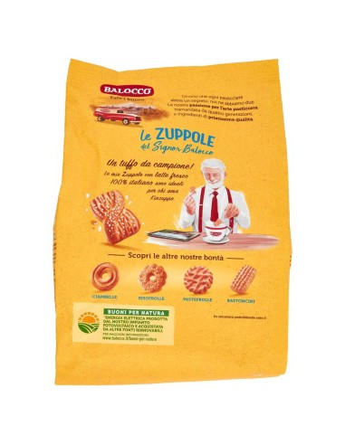 Biscotti Zuppole con Granella di Zucchero 700 g Balocco, retro