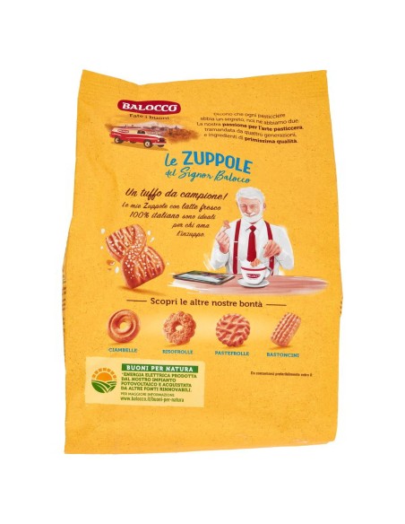 Biscotti Zuppole con Granella di Zucchero 700 g Balocco, retro