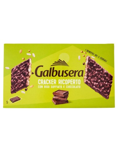 Cracker Ricoperti con Riso Soffiato e Cioccolato al Latte 150 g Galbusera, fronte