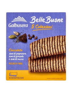 5 colazioni fette al cioccolato 200 g Galbusera Belle Buone, fronte