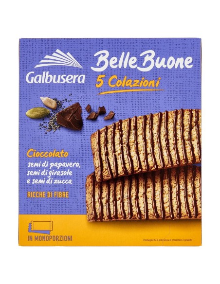 5 colazioni fette al cioccolato 200 g Galbusera Belle Buone, fronte