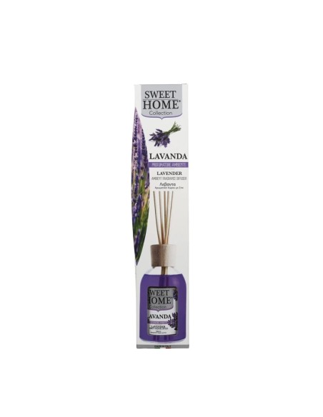 Profumatore ambiente con bastoncini Lavanda 100 ml Sweet Home, fronte