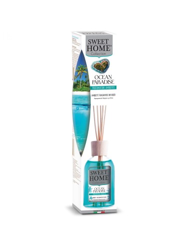 Profumatore ambiente con bastoncini Ocean Paradise 100 ml Sweet Home, fronte