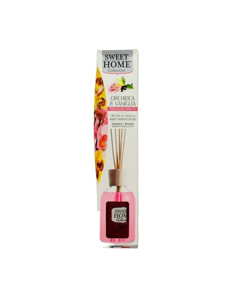 Profumatore ambiente con bastoncini Orchidea e vaniglia 100 ml Sweet Home, fronte