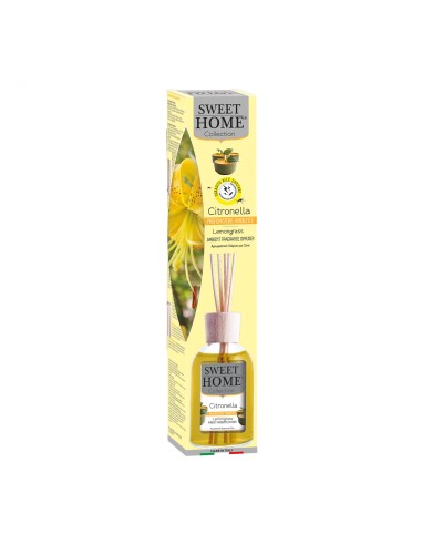 Profumatore ambiente con bastoncini Citronella 100 ml Sweet Home, fronte