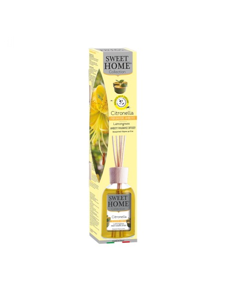 Profumatore ambiente con bastoncini Citronella 100 ml Sweet Home, fronte