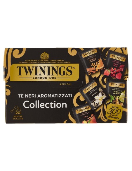 Tè nero aromatizzato Collection 20 filtri Twinings, fronte