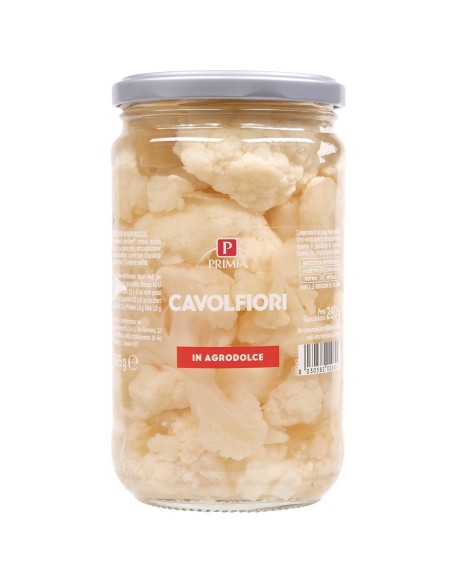 Cavolfiori in agrodolce 565 g Primia, fronte