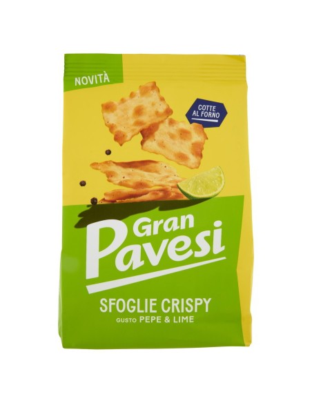 Sfoglie Crispy pepe e lime 150 g Gran Pavesi, fronte