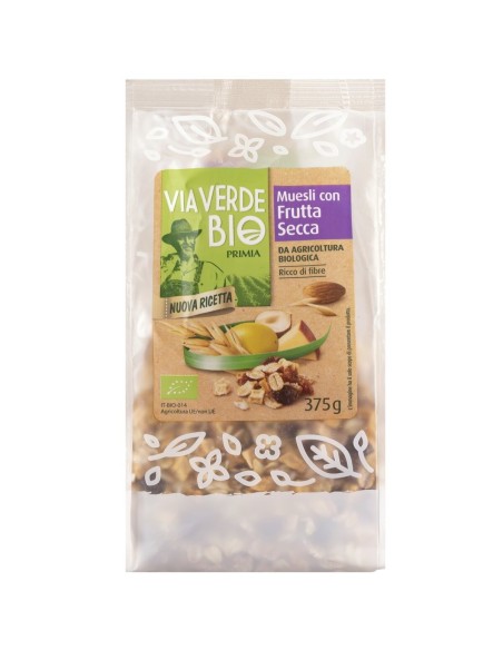 Muesli con frutta secca 375 g Via Verde Bio Primia, Vorderseite