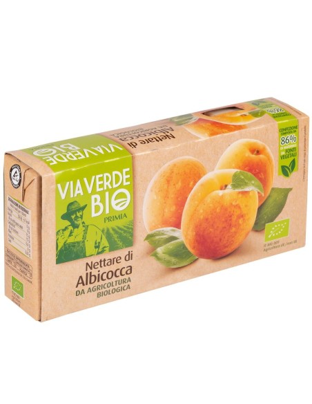 Nettare di albicocca 3 x 200 ml Via Verde Bio Primia, Vorderseite