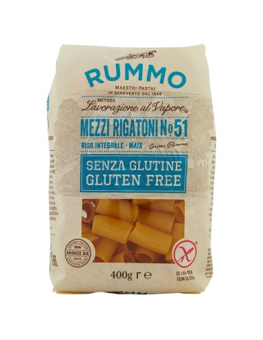 Mezzi rigatoni senza glutine N. 51 400 g Rummo Senza Glutine, Vorderseite