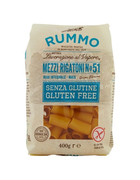 Mezzi rigatoni senza glutine N. 51 400 g Rummo Senza Glutine, Vorderseite