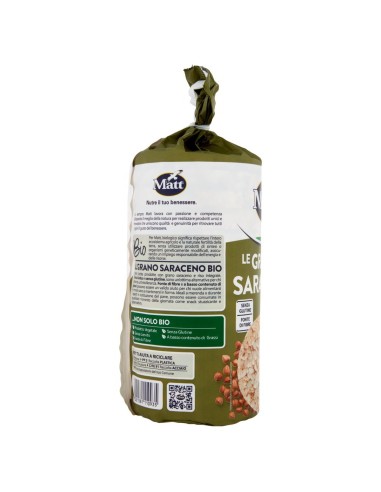 Gallette di grano saraceno e riso bio 120 g Matt, côté avec code-barres