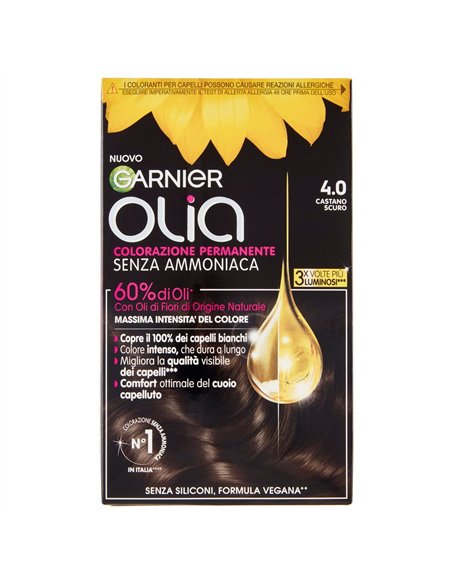 Colorazione permanente per capelli Olia Castano scuro 4.0