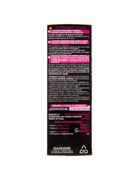GARNIER – Colorazione permanente per capelli Olia Castano 5.0 – istruzioni d'uso