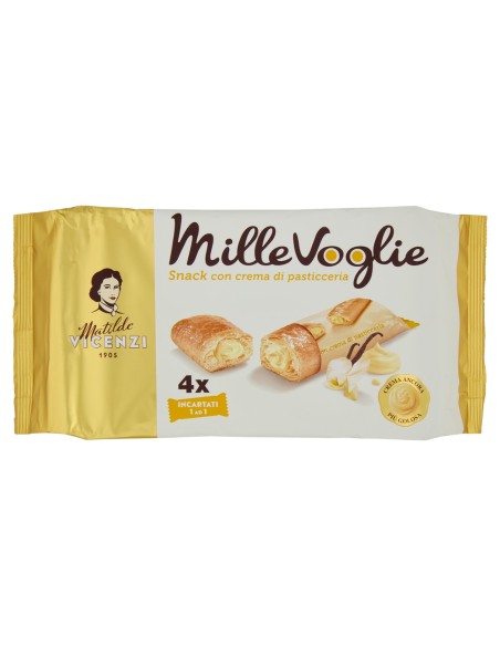 Millefoglie Snack Con Crema Di Pasticceria Matilde Vicenzi, fronte