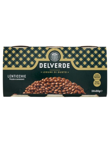 Lenticchie 3 x 400 g Delverde, fronte