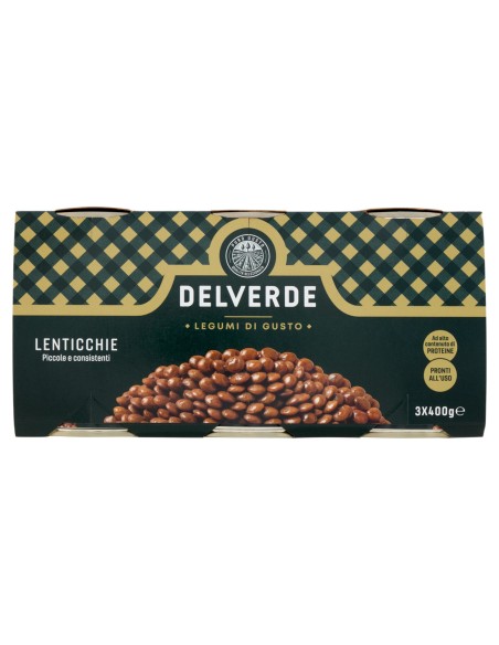 Lenticchie 3 x 400 g Delverde, fronte
