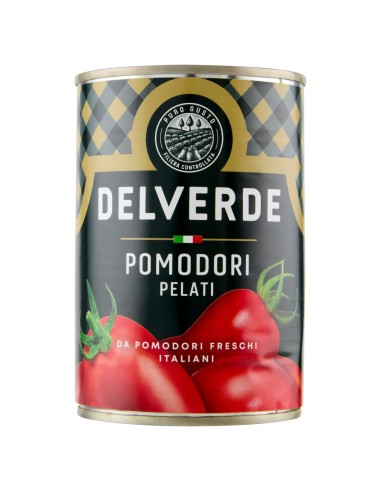 Pomodori pelati 400 g Delverde, fronte