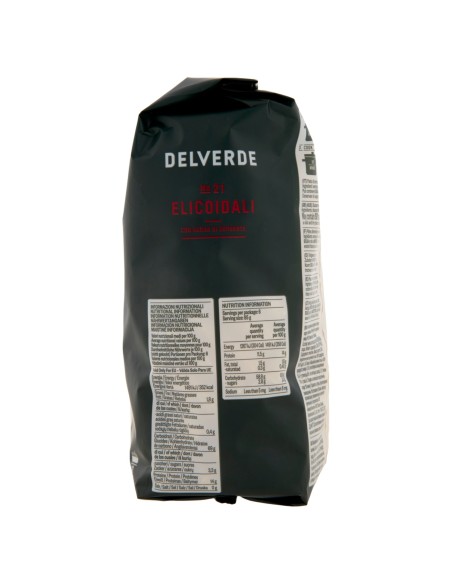 Elicoidali N. 21 500 g Delverde, Seite mit Nährwerte